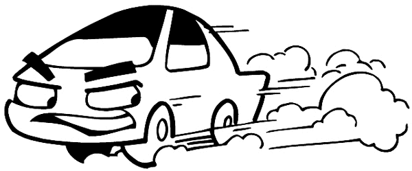 Comic speeding car vinyl sticker. Customize on line.     Autos Cars and Car Repair 060-0441  